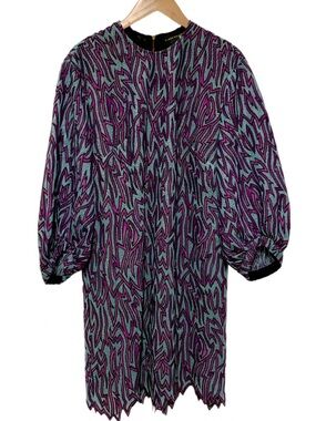 Karen Walker Purple & Blue Shift Dress - Size 2
